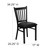 HERCULES Series Black Vertical Back Metal Restaurant Chair - Black Vinyl Seat HERCULES Series Black Vertical Back Metal Restaurant Chair - Black Vinyl Seat