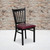 HERCULES Series Black Vertical Back Metal Restaurant Chair - Burgundy Vinyl Seat HERCULES Series Black Vertical Back Metal Restaurant Chair - Burgundy Vinyl Seat