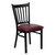 HERCULES Series Black Vertical Back Metal Restaurant Chair - Burgundy Vinyl Seat HERCULES Series Black Vertical Back Metal Restaurant Chair - Burgundy Vinyl Seat