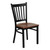 HERCULES Series Black Vertical Back Metal Restaurant Chair - Cherry Wood Seat HERCULES Series Black Vertical Back Metal Restaurant Chair - Cherry Wood Seat