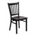 HERCULES Series Black Vertical Back Metal Restaurant Chair - Mahogany Wood Seat HERCULES Series Black Vertical Back Metal Restaurant Chair - Mahogany Wood Seat