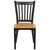 HERCULES Series Black Vertical Back Metal Restaurant Chair - Natural Wood Seat HERCULES Series Black Vertical Back Metal Restaurant Chair - Natural Wood Seat