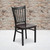 HERCULES Series Black Vertical Back Metal Restaurant Chair - Walnut Wood Seat HERCULES Series Black Vertical Back Metal Restaurant Chair - Walnut Wood Seat