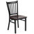 HERCULES Series Black Vertical Back Metal Restaurant Chair - Walnut Wood Seat HERCULES Series Black Vertical Back Metal Restaurant Chair - Walnut Wood Seat