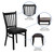 HERCULES Series Black Vertical Back Metal Restaurant Chair - Walnut Wood Seat HERCULES Series Black Vertical Back Metal Restaurant Chair - Walnut Wood Seat