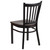 HERCULES Series Black Vertical Back Metal Restaurant Chair - Walnut Wood Seat HERCULES Series Black Vertical Back Metal Restaurant Chair - Walnut Wood Seat