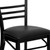 HERCULES Series Black Three-Slat Ladder Back Metal Restaurant Chair - Black Vinyl Seat HERCULES Series Black Three-Slat Ladder Back Metal Restaurant Chair - Black Vinyl Seat