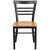 HERCULES Series Black Three-Slat Ladder Back Metal Restaurant Chair - Natural Wood Seat HERCULES Series Black Three-Slat Ladder Back Metal Restaurant Chair - Natural Wood Seat