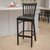 HERCULES Series Black Vertical Back Metal Restaurant Barstool - Black Vinyl Seat HERCULES Series Black Vertical Back Metal Restaurant Barstool - Black Vinyl Seat