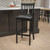HERCULES Series Black Vertical Back Metal Restaurant Barstool - Black Vinyl Seat HERCULES Series Black Vertical Back Metal Restaurant Barstool - Black Vinyl Seat