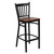 HERCULES Series Black Vertical Back Metal Restaurant Barstool - Cherry Wood Seat HERCULES Series Black Vertical Back Metal Restaurant Barstool - Cherry Wood Seat