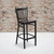 HERCULES Series Black Vertical Back Metal Restaurant Barstool - Mahogany Wood Seat HERCULES Series Black Vertical Back Metal Restaurant Barstool - Mahogany Wood Seat