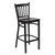 HERCULES Series Black Vertical Back Metal Restaurant Barstool - Mahogany Wood Seat HERCULES Series Black Vertical Back Metal Restaurant Barstool - Mahogany Wood Seat