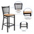 HERCULES Series Black Vertical Back Metal Restaurant Barstool - Natural Wood Seat HERCULES Series Black Vertical Back Metal Restaurant Barstool - Natural Wood Seat