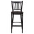 HERCULES Series Black Vertical Back Metal Restaurant Barstool - Walnut Wood Seat HERCULES Series Black Vertical Back Metal Restaurant Barstool - Walnut Wood Seat
