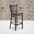 HERCULES Series Black Vertical Back Metal Restaurant Barstool - Walnut Wood Seat HERCULES Series Black Vertical Back Metal Restaurant Barstool - Walnut Wood Seat