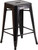 Commercial Grade 24" High Backless Black-Antique Gold Metal Indoor-Outdoor Counter Height Stool with Square Seat Commercial Grade 24" High Backless Black-Antique Gold Metal Indoor-Outdoor Counter Height Stool with Square Seat