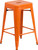 Commercial Grade 24" High Backless Orange Metal Indoor-Outdoor Counter Height Stool with Square Seat Commercial Grade 24" High Backless Orange Metal Indoor-Outdoor Counter Height Stool with Square Seat