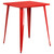 Commercial Grade 31.5" Square Red Metal Indoor-Outdoor Bar Height Table Commercial Grade 31.5" Square Red Metal Indoor-Outdoor Bar Height Table
