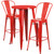 Commercial Grade 24" Round Red Metal Indoor-Outdoor Bar Table Set with 2 Cafe Stools Commercial Grade 24" Round Red Metal Indoor-Outdoor Bar Table Set with 2 Cafe Stools
