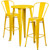 Commercial Grade 24" Round Yellow Metal Indoor-Outdoor Bar Table Set with 2 Cafe Stools Commercial Grade 24" Round Yellow Metal Indoor-Outdoor Bar Table Set with 2 Cafe Stools