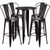Commercial Grade 24" Round Black-Antique Gold Metal Indoor-Outdoor Bar Table Set with 4 Cafe Stools Commercial Grade 24" Round Black-Antique Gold Metal Indoor-Outdoor Bar Table Set with 4 Cafe Stools