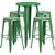 24'' Round Green Metal Indoor-Outdoor Bar Table Set with 4 Square Seat Backless Stools 24'' Round Green Metal Indoor-Outdoor Bar Table Set with 4 Square Seat Backless Stools