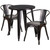 Commercial Grade 24" Round Black-Antique Gold Metal Indoor-Outdoor Table Set with 2 Arm Chairs Commercial Grade 24" Round Black-Antique Gold Metal Indoor-Outdoor Table Set with 2 Arm Chairs