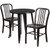 Commercial Grade 24" Round Black-Antique Gold Metal Indoor-Outdoor Table Set with 2 Vertical Slat Back Chairs Commercial Grade 24" Round Black-Antique Gold Metal Indoor-Outdoor Table Set with 2 Vertical Slat Back Chairs