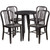 Commercial Grade 24" Round Black-Antique Gold Metal Indoor-Outdoor Table Set with 4 Vertical Slat Back Chairs Commercial Grade 24" Round Black-Antique Gold Metal Indoor-Outdoor Table Set with 4 Vertical Slat Back Chairs