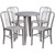 24'' Round Silver Metal Indoor-Outdoor Table Set with 4 Vertical Slat Back Chairs 24'' Round Silver Metal Indoor-Outdoor Table Set with 4 Vertical Slat Back Chairs