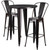 Commercial Grade 30" Round Black-Antique Gold Metal Indoor-Outdoor Bar Table Set with 2 Cafe Stools Commercial Grade 30" Round Black-Antique Gold Metal Indoor-Outdoor Bar Table Set with 2 Cafe Stools