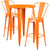 Commercial Grade 30" Round Orange Metal Indoor-Outdoor Bar Table Set with 2 Cafe Stools Commercial Grade 30" Round Orange Metal Indoor-Outdoor Bar Table Set with 2 Cafe Stools