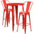 Commercial Grade 30" Round Red Metal Indoor-Outdoor Bar Table Set with 2 Cafe Stools Commercial Grade 30" Round Red Metal Indoor-Outdoor Bar Table Set with 2 Cafe Stools