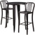 Commercial Grade 30" Round Black-Antique Gold Metal Indoor-Outdoor Bar Table Set with 2 Vertical Slat Back Stools Commercial Grade 30" Round Black-Antique Gold Metal Indoor-Outdoor Bar Table Set with 2 Vertical Slat Back Stools
