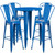 Commercial Grade 30" Round Blue Metal Indoor-Outdoor Bar Table Set with 4 Cafe Stools Commercial Grade 30" Round Blue Metal Indoor-Outdoor Bar Table Set with 4 Cafe Stools