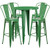 Commercial Grade 30" Round Green Metal Indoor-Outdoor Bar Table Set with 4 Cafe Stools Commercial Grade 30" Round Green Metal Indoor-Outdoor Bar Table Set with 4 Cafe Stools