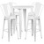 Commercial Grade 30" Round White Metal Indoor-Outdoor Bar Table Set with 4 Cafe Stools Commercial Grade 30" Round White Metal Indoor-Outdoor Bar Table Set with 4 Cafe Stools