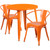 Commercial Grade 30" Round Orange Metal Indoor-Outdoor Table Set with 2 Arm Chairs Commercial Grade 30" Round Orange Metal Indoor-Outdoor Table Set with 2 Arm Chairs