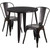 Commercial Grade 30" Round Black-Antique Gold Metal Indoor-Outdoor Table Set with 2 Cafe Chairs Commercial Grade 30" Round Black-Antique Gold Metal Indoor-Outdoor Table Set with 2 Cafe Chairs