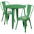 Commercial Grade 30" Round Green Metal Indoor-Outdoor Table Set with 2 Cafe Chairs Commercial Grade 30" Round Green Metal Indoor-Outdoor Table Set with 2 Cafe Chairs