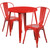 Commercial Grade 30" Round Red Metal Indoor-Outdoor Table Set with 2 Cafe Chairs Commercial Grade 30" Round Red Metal Indoor-Outdoor Table Set with 2 Cafe Chairs