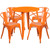 Commercial Grade 30" Round Orange Metal Indoor-Outdoor Table Set with 4 Arm Chairs Commercial Grade 30" Round Orange Metal Indoor-Outdoor Table Set with 4 Arm Chairs