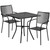 Commercial Grade 28" Square Black Indoor-Outdoor Steel Patio Table Set with 2 Square Back Chairs Commercial Grade 28" Square Black Indoor-Outdoor Steel Patio Table Set with 2 Square Back Chairs
