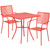 Commercial Grade 28" Square Coral Indoor-Outdoor Steel Patio Table Set with 2 Square Back Chairs Commercial Grade 28" Square Coral Indoor-Outdoor Steel Patio Table Set with 2 Square Back Chairs