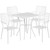 Commercial Grade 28" Square White Indoor-Outdoor Steel Patio Table Set with 4 Square Back Chairs Commercial Grade 28" Square White Indoor-Outdoor Steel Patio Table Set with 4 Square Back Chairs