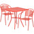 Commercial Grade 28" Square Coral Indoor-Outdoor Steel Patio Table Set with 2 Round Back Chairs Commercial Grade 28" Square Coral Indoor-Outdoor Steel Patio Table Set with 2 Round Back Chairs