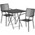 Commercial Grade 28" Square Black Indoor-Outdoor Steel Folding Patio Table Set with 2 Square Back Chairs Commercial Grade 28" Square Black Indoor-Outdoor Steel Folding Patio Table Set with 2 Square Back Chairs