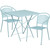 Commercial Grade 28" Square Sky Blue Indoor-Outdoor Steel Folding Patio Table Set with 2 Round Back Chairs Commercial Grade 28" Square Sky Blue Indoor-Outdoor Steel Folding Patio Table Set with 2 Round Back Chairs