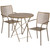 Commercial Grade 30" Round Gold Indoor-Outdoor Steel Folding Patio Table Set with 2 Square Back Chairs Commercial Grade 30" Round Gold Indoor-Outdoor Steel Folding Patio Table Set with 2 Square Back Chairs